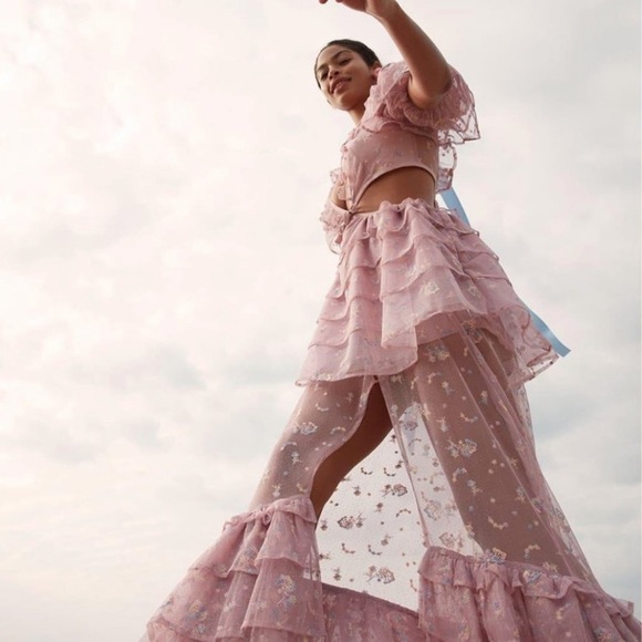 Rare For Love & Lemons Imani Hi-Low Dress in Lilac - Picture 8 of 15